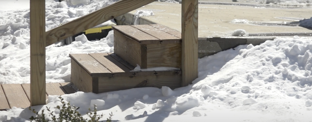 salted and shoveled stair steps